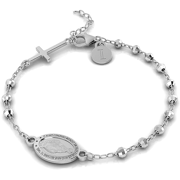 Amazon.com: Bonyak Jewelry 聖芭芭拉鍍銀念珠6 公釐拋光珠- 每