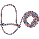 Weaver Livestock Braided Poly Rope Halter, 3/8" x 10" Modern, Adjustable, Soft Braid Sheep Halter, Livestock Equipment for Sheep, Goats