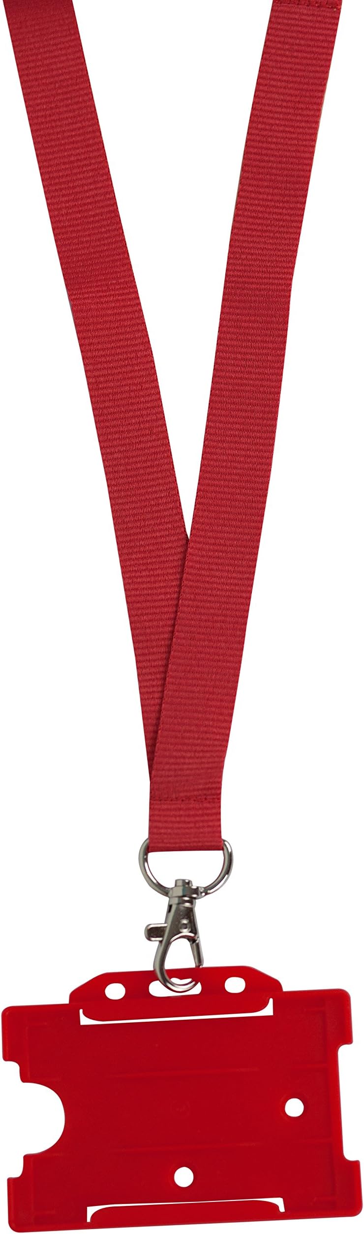 Kestronics 20mm Lanyard with Breakaway and zinc Alloy Clip + Single Sided CARDHOLDER - Red