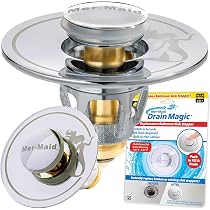 Mer-Maid Drain Magic - Bouchon De Vidange En Acier Pour Baignoire/évier - 2.3 Pouces Argenté - Neuf