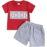 Socutebabe Toddler Baby Boy Summer Clothes Golf Embroidery Short Sleeve T shirt Plaid Shorts Set Golf Baby Outfit