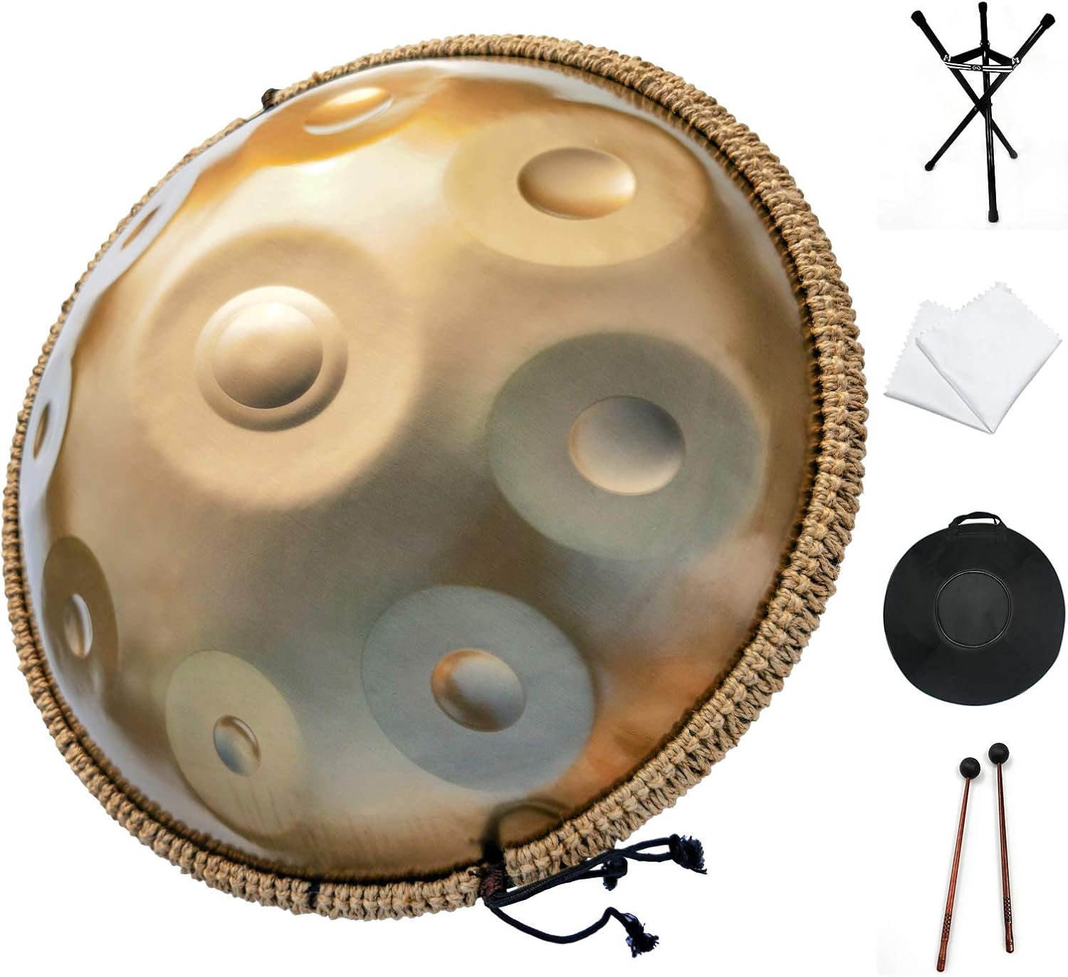 Handpan Drum Hand Steel Drum Instrument 440HZ 9 Notes 22 inch In D