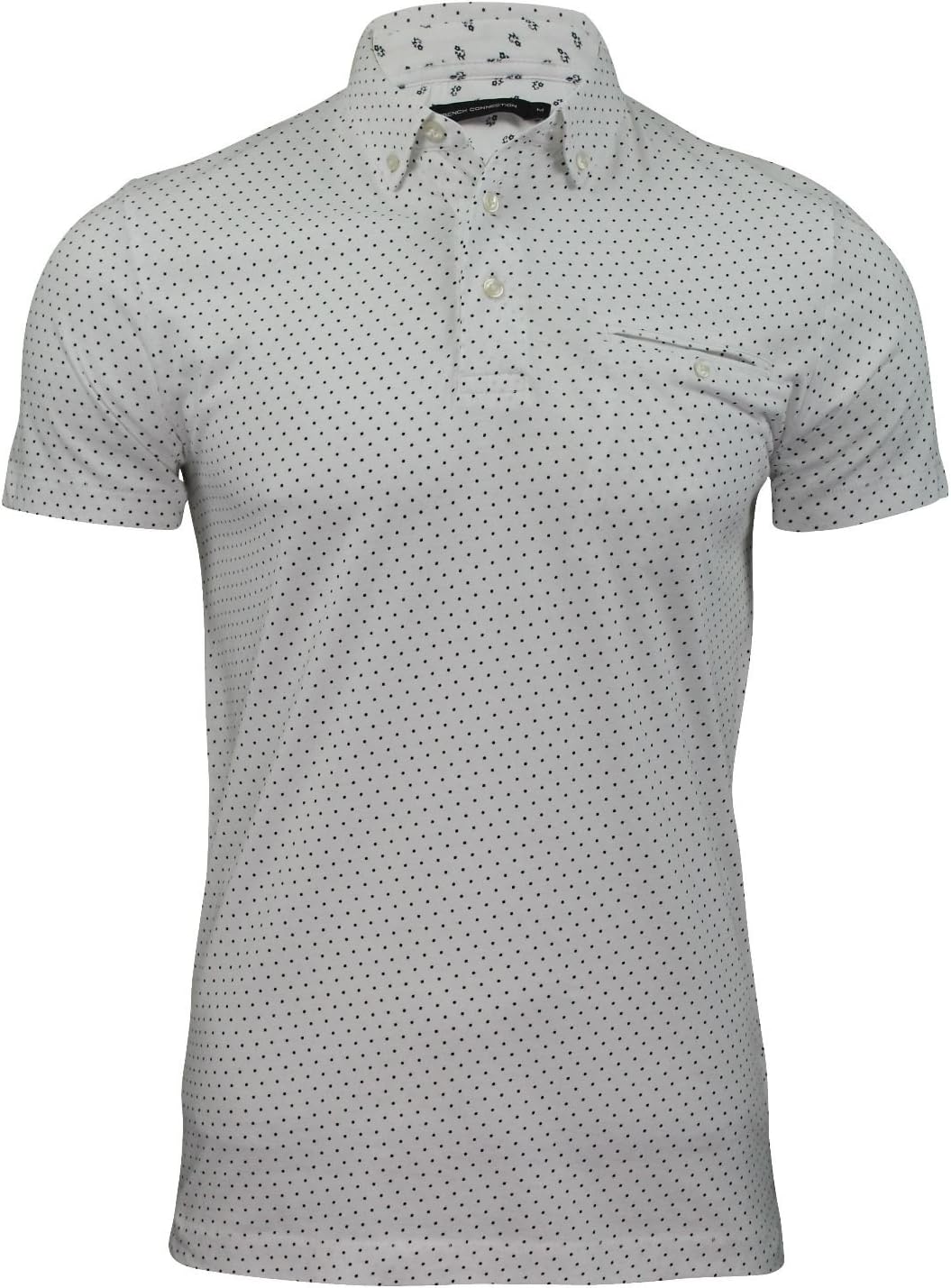 French Connection Micro Mix Dot Marlon Polo Shirt White