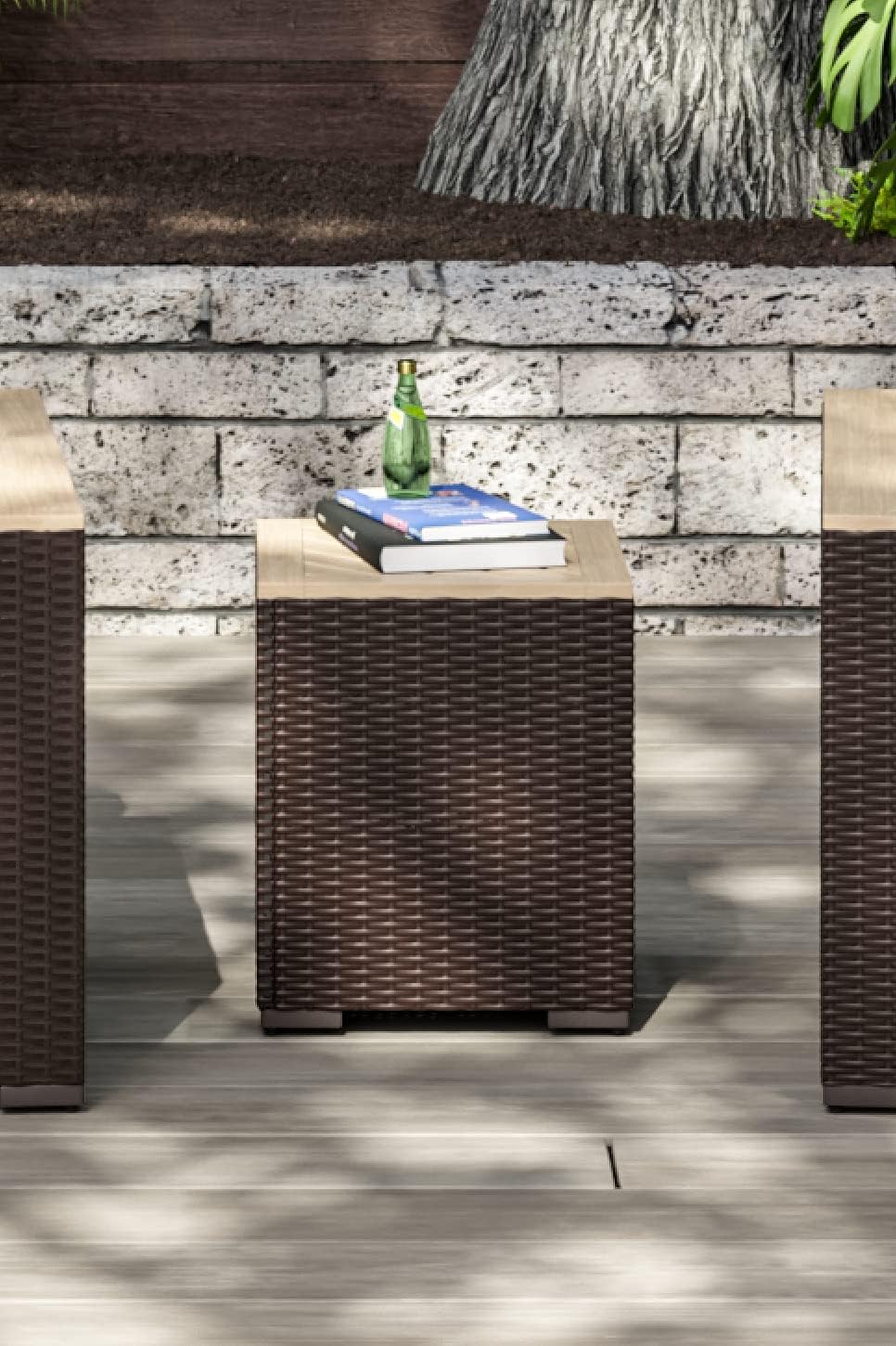 homestyles 6800-20 End Table, Brown : Garden & Outdoor