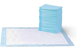 Amazon Basics Puppy Pads with Quick-Dry 5-Layer Leak-Proof Design for Potty Training, X-Large Size 28 x 34 Inch, Pack of 40, Blue & White