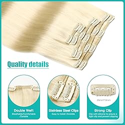 SURNEL Clip in Hair Extensions Platinum Blonde