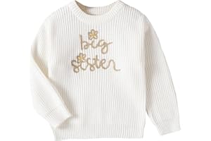 Xinhuida Baby Boys Girls Big Sister Brother Sweater Outfit Knitted Pullover Lil BRO SIS Sibling Long Sleeve Tops Clothes