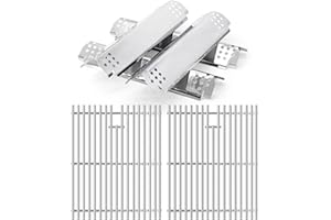 Criditpid Replacement Parts for Nexgrill 4 Burner 720-0830H, 720-0783E, Nexgrill 720-0830D, 720-0830X, 720-0783EH. Grates and Grill Heat Plates for Home Depot Nexgrill 720-0830H Replacement Parts.