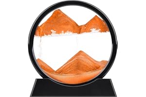 XINBAOHONG Moving Sand Art Picture,Liquid Motion 3D Deep Sea Sandscape in Motion Display Flowing Sand Frame Relaxing Desktop Home Office Work Decor（10 inch） (Yellow)