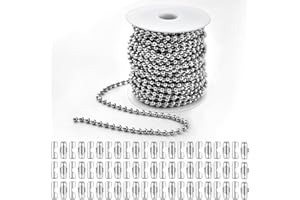 Worldity 4.5mm Ball Bead Chain, Beaded Pull Chain Extension, Great Pulling Force & Rustproof, Stainless Steel Ball Bead Chain