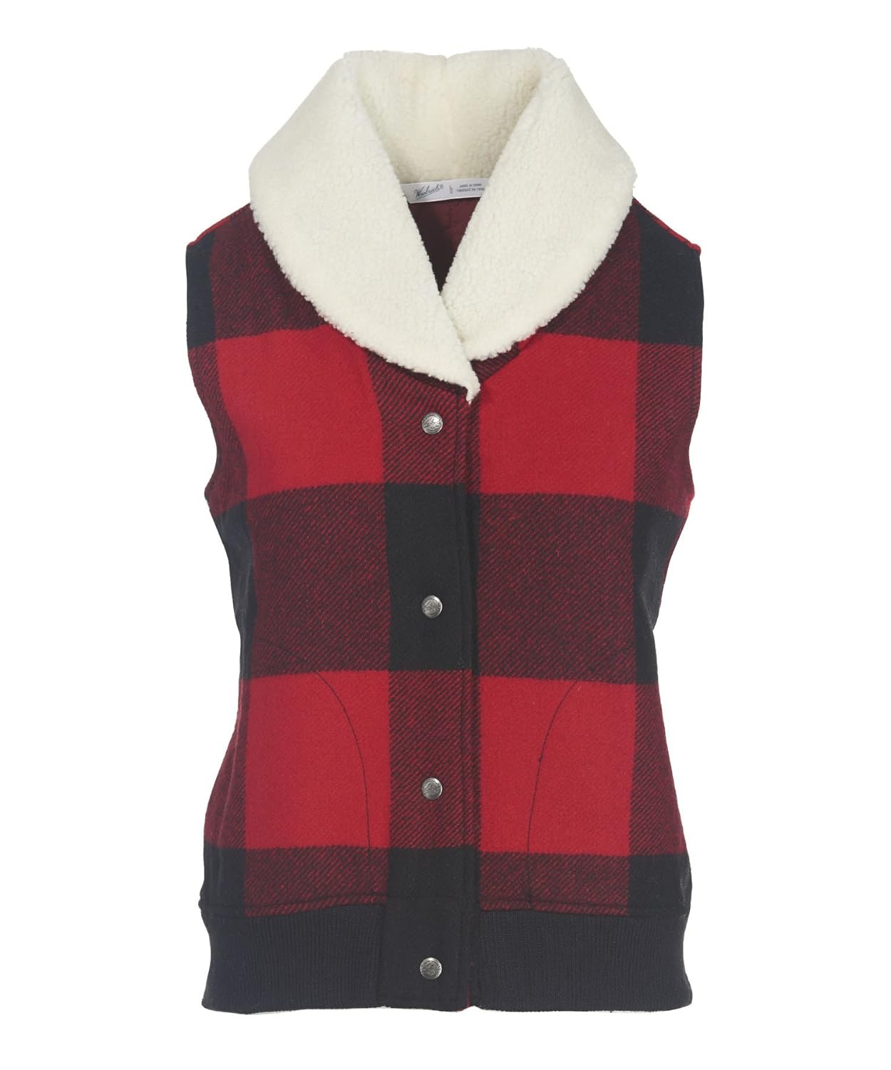 Buy WOOLRICH Women's Giant Buffalo Plaid Wool Vest, Old Red, Medium at