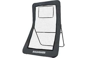 BALWONER 4 x 7 ft 5 Angles Adjustable Lacrosse Volleyball Pitch Back Baseball Softball Rebound Net with Strike Zone