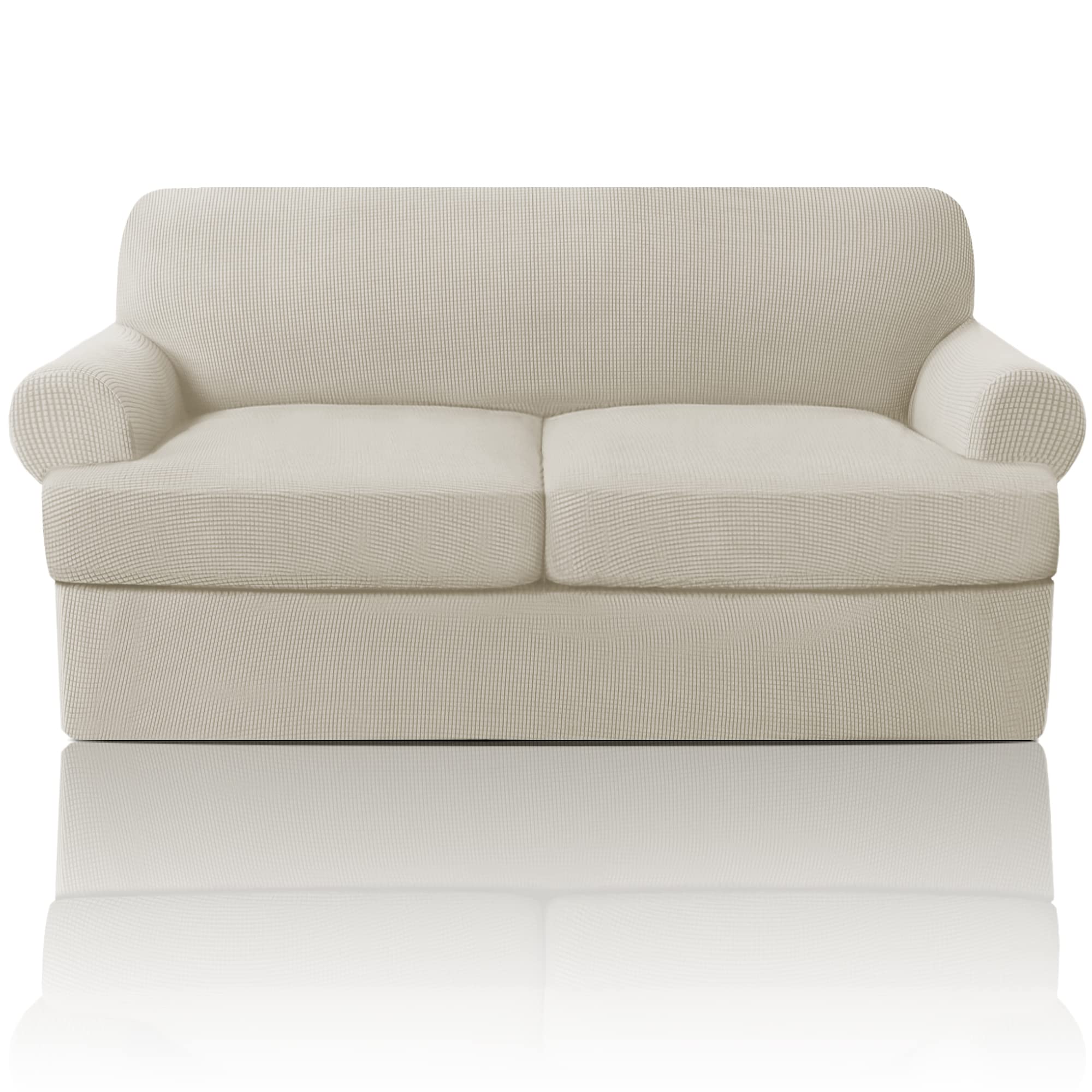 Photo 1 of PrinceDeco T Cushion Loveseat Slipcover 3 Pieces Sofa Covers for T Cushion Sofa Stretch Slip Covers for 2 Cushion Couch with 2 Individual T Shape Seat Covers Width Up to 76", Island Fossi