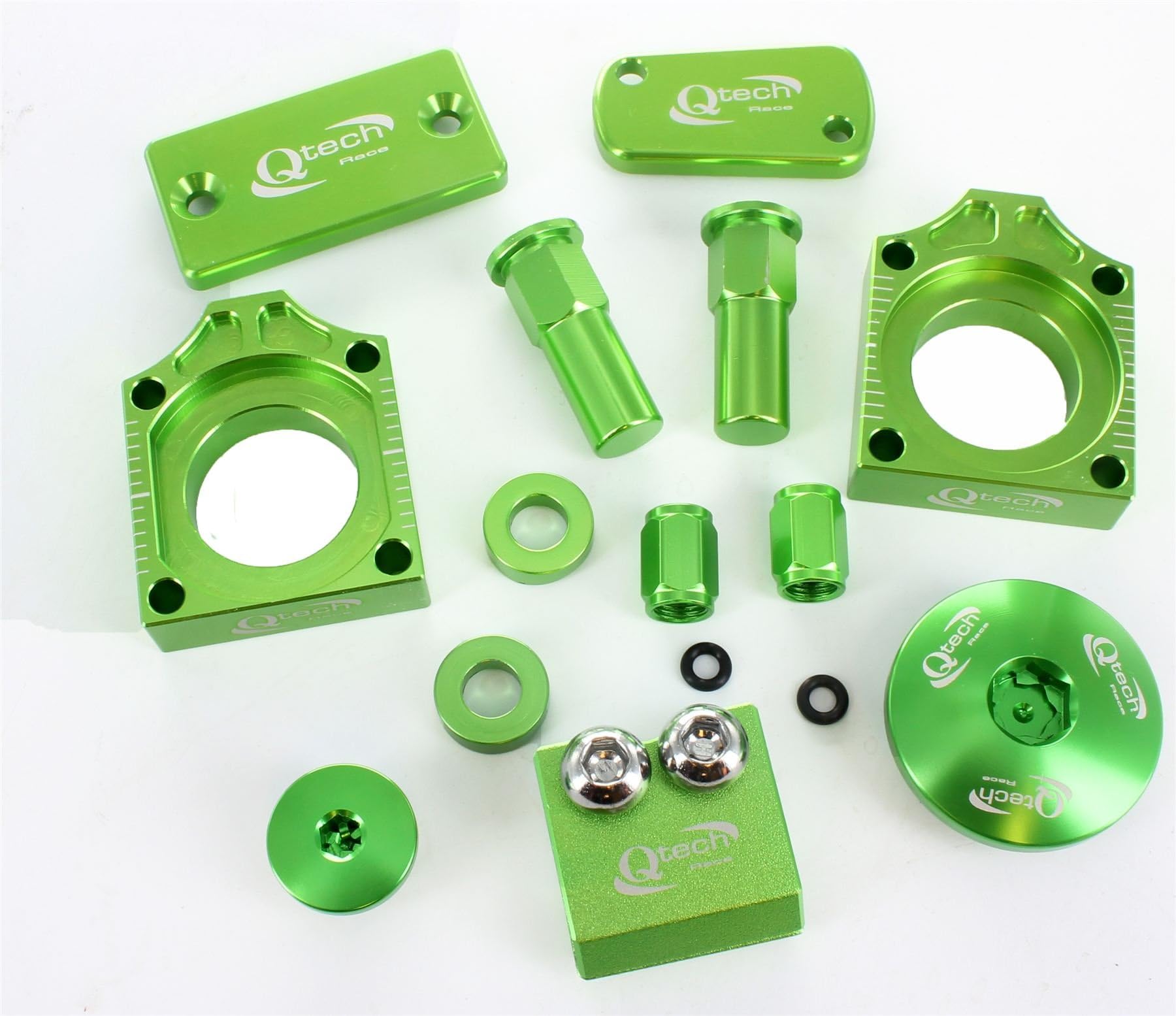 Qtech BLING Trick KIT Set MX Bike Parts Oil Engine Brake Cover Plug Hose Rim Lock Valve Cap for Kawasaki KXF 250 KX 250F 2011+