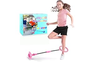 BEBJUIL Kids Skip Ball,Foldable Ankle Skip It Ball Flashing Jumping Ring Colorful Sports Swing Ball Fitness Fat Burning Jump Rope Exercise Skipping Toy for Kids
