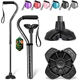 BeneCane Walking Cane Adjustable Cane with Offset Soft Cushioned Handle for Men &amp; Women Lightweight Comfortable Extra Stability Base Mobility Aid for Men Women and Seniors
