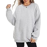 FANCYINN Womens Crewneck Sweatshirts Casual Long Sleeve Loose Pullover Soft Solid Fleece Fall Winter Tops