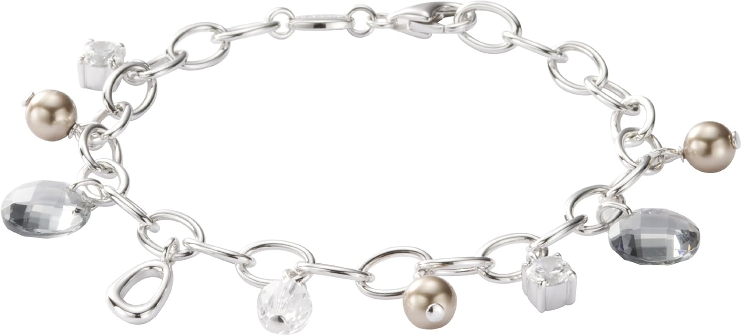 Fossil DamenArmband Pearl 925 Sterling Silber 18,5 Cm JF15802040