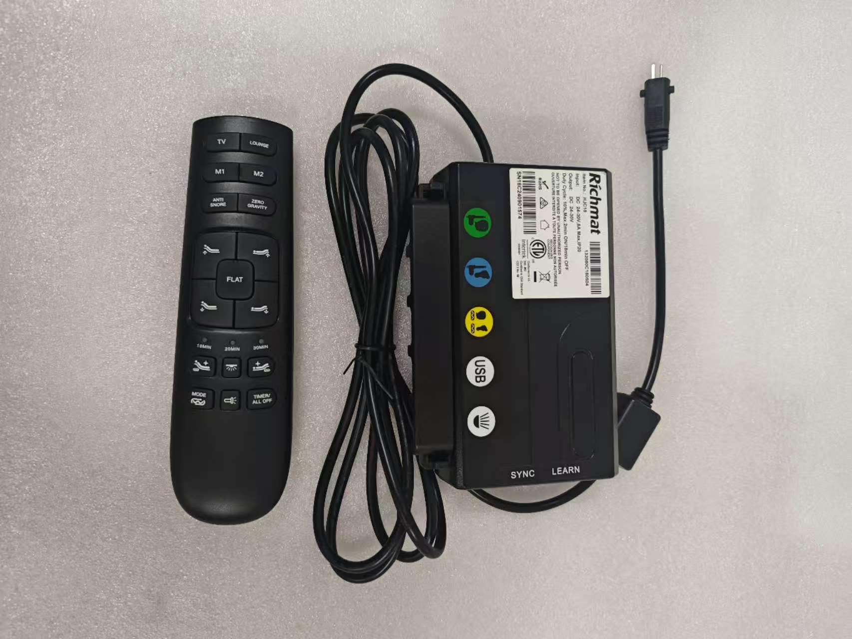 Photo 1 of Ecdtrans Adjustable Bed Remote for Richmat HJH109 Bed Remote Replacement and HJC18 Control Box Replacement Parts
