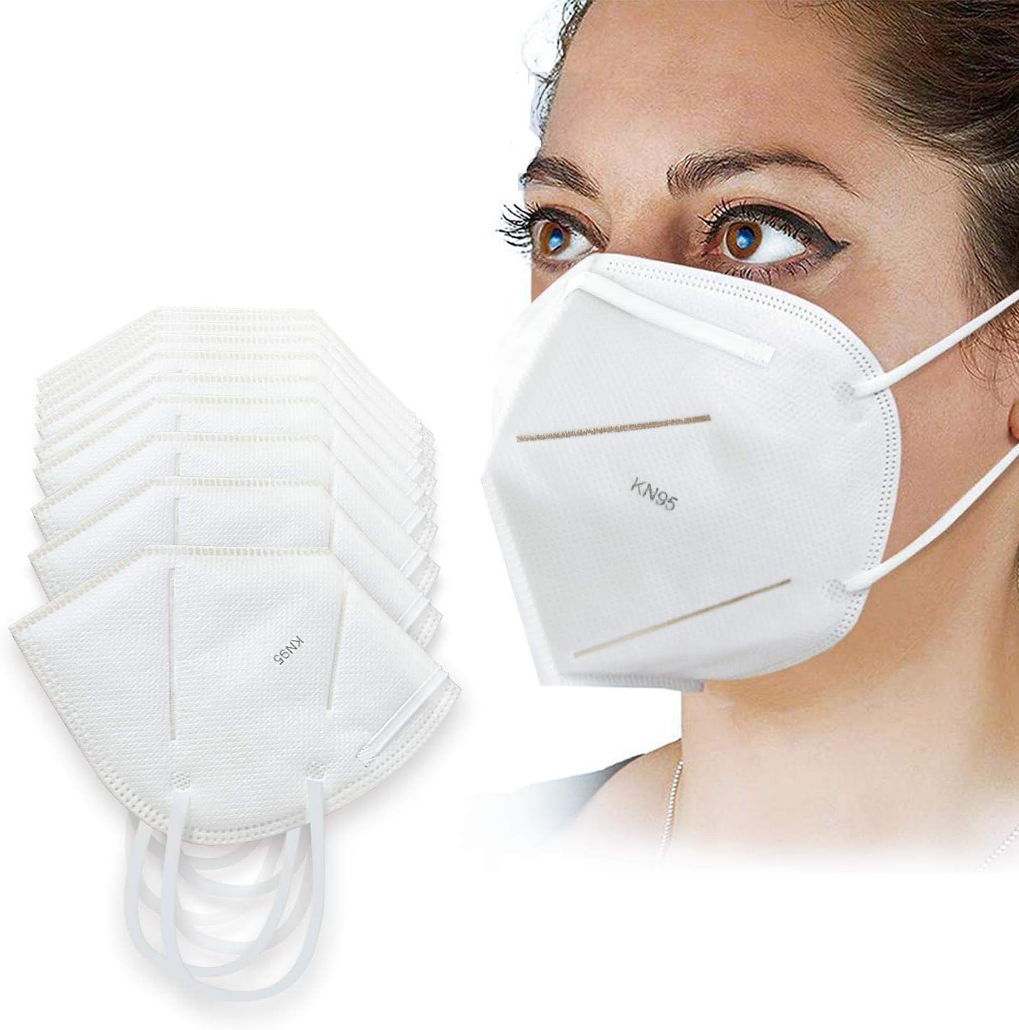 Face Mask Industrial Mask with 3D Premium and 4 Ply Breathable Certified Face Mask for Outdoor (20 PCS)