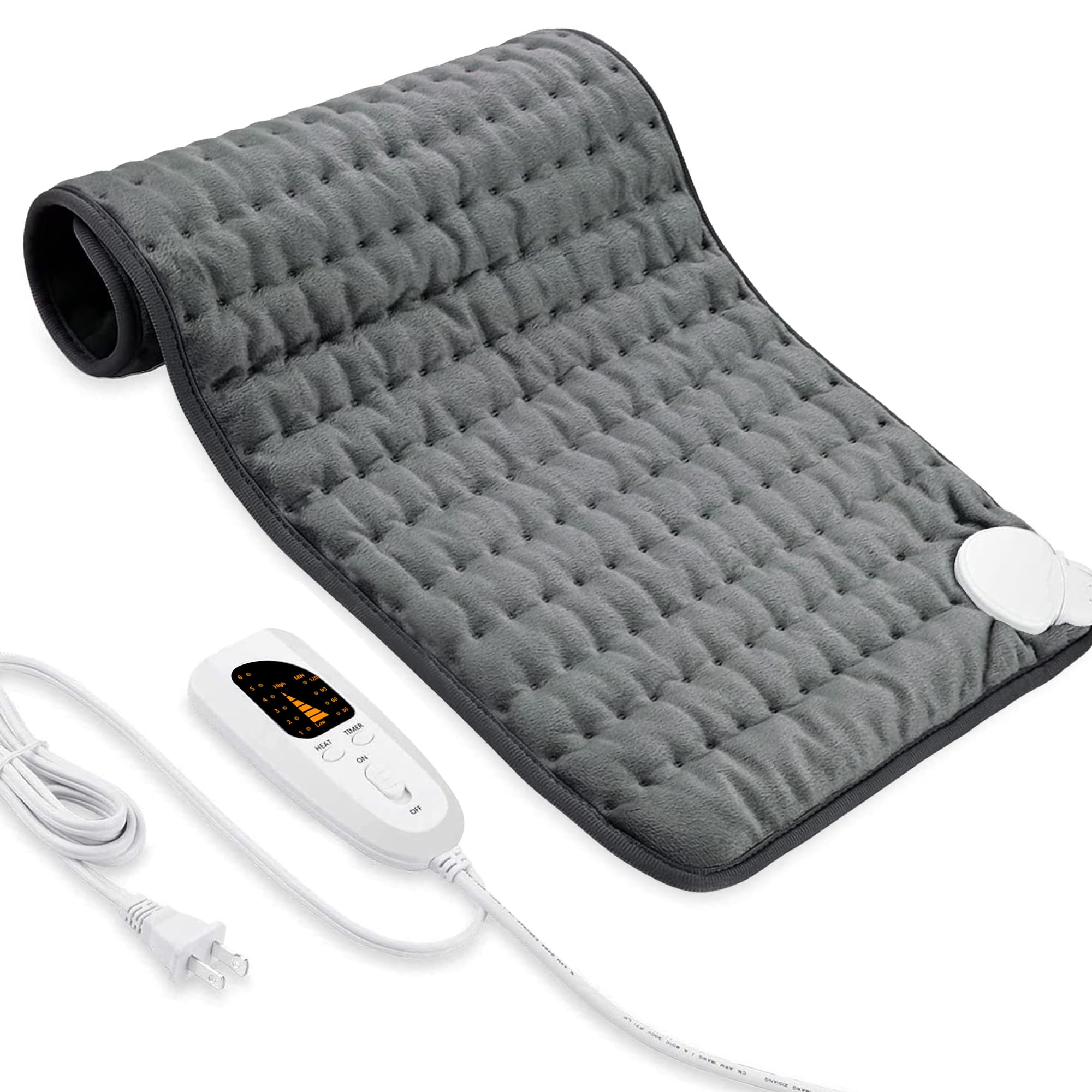 40"X20" Electric Heating pad with 6 Heat Settings, Auto Shut Off, Dark Gray Dry Electric Heating for Back Neck Knee Arms Legs Shoulder Heat Pads for Christmas Birthday Father's Day Mother's Day Image
