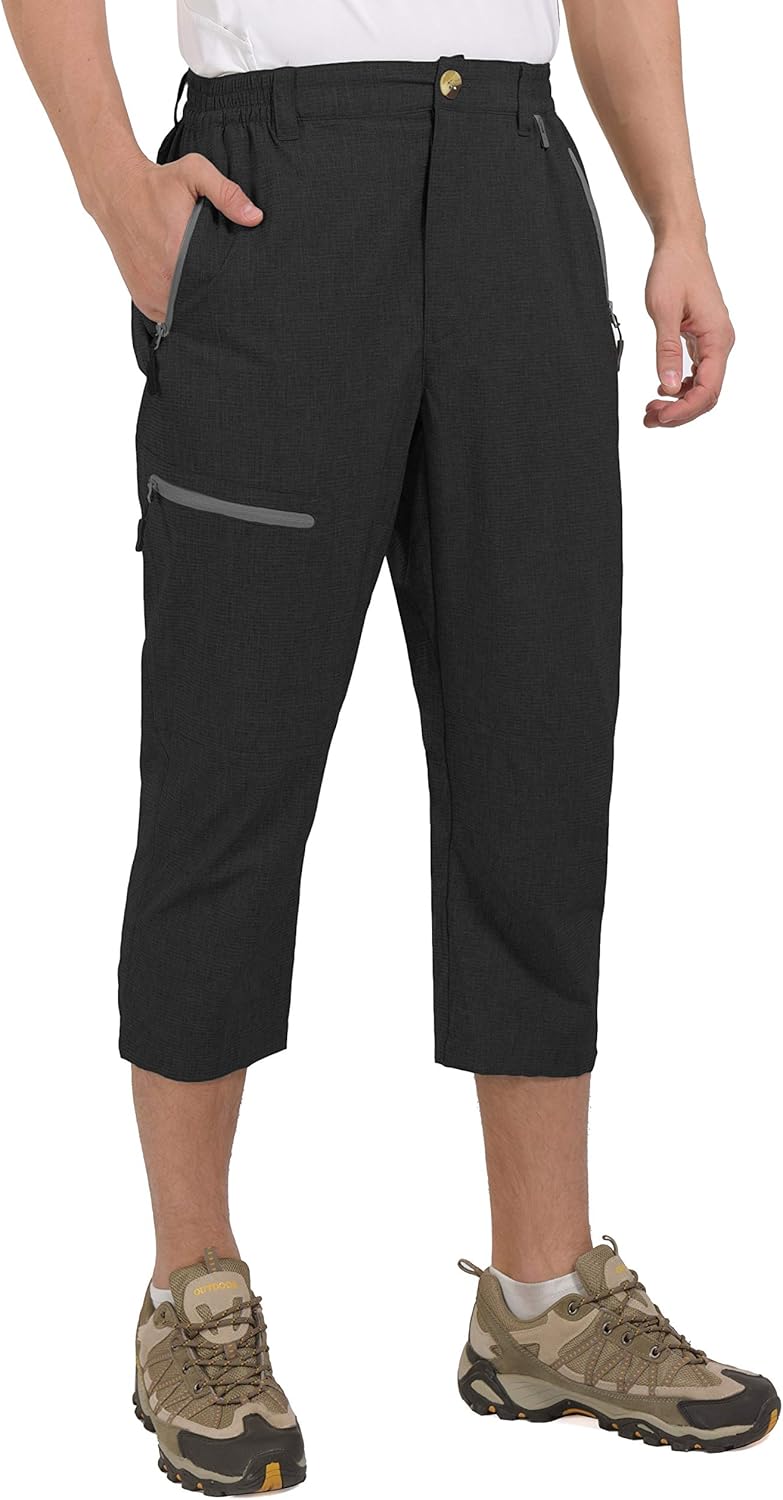 Mapamyumco Men's Ultralight Breathable Quick Dry Outdoor Capri Pants
