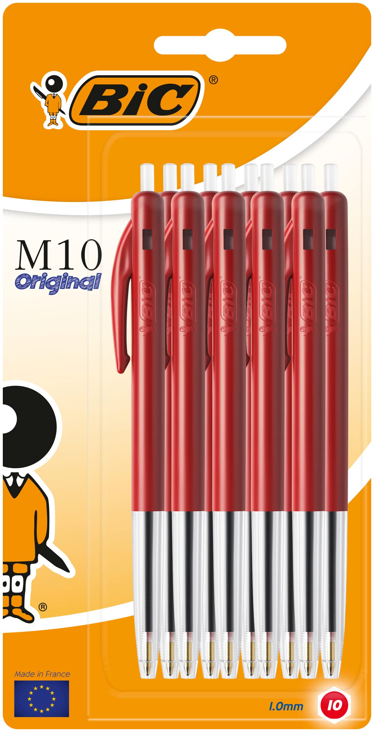 BiC M10 Medium Clic Pens - Red (Pack of 10) โ image 1