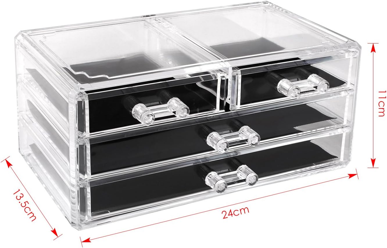 Homfa - Neceser de viaje de material acrílico, 4Schubladen: Amazon.es: Hogar
