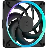 Fractal Design Momentum 12 RGB - Silent PC Case Fan - 120 mm - ARGB Gen 2-16 LEDs - Liquid Crystal Polymer LCP Blades - FDB Fluid Dynamic Bearing - Cooling Performance - Powerful Airflow - Black