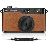 Maxmango D53 Vintage Digital Camera - Retro Digital Camera 12MP Screenless Vintage Camera Disposable Camera Replacement Includes 8GB SD Card-Brown