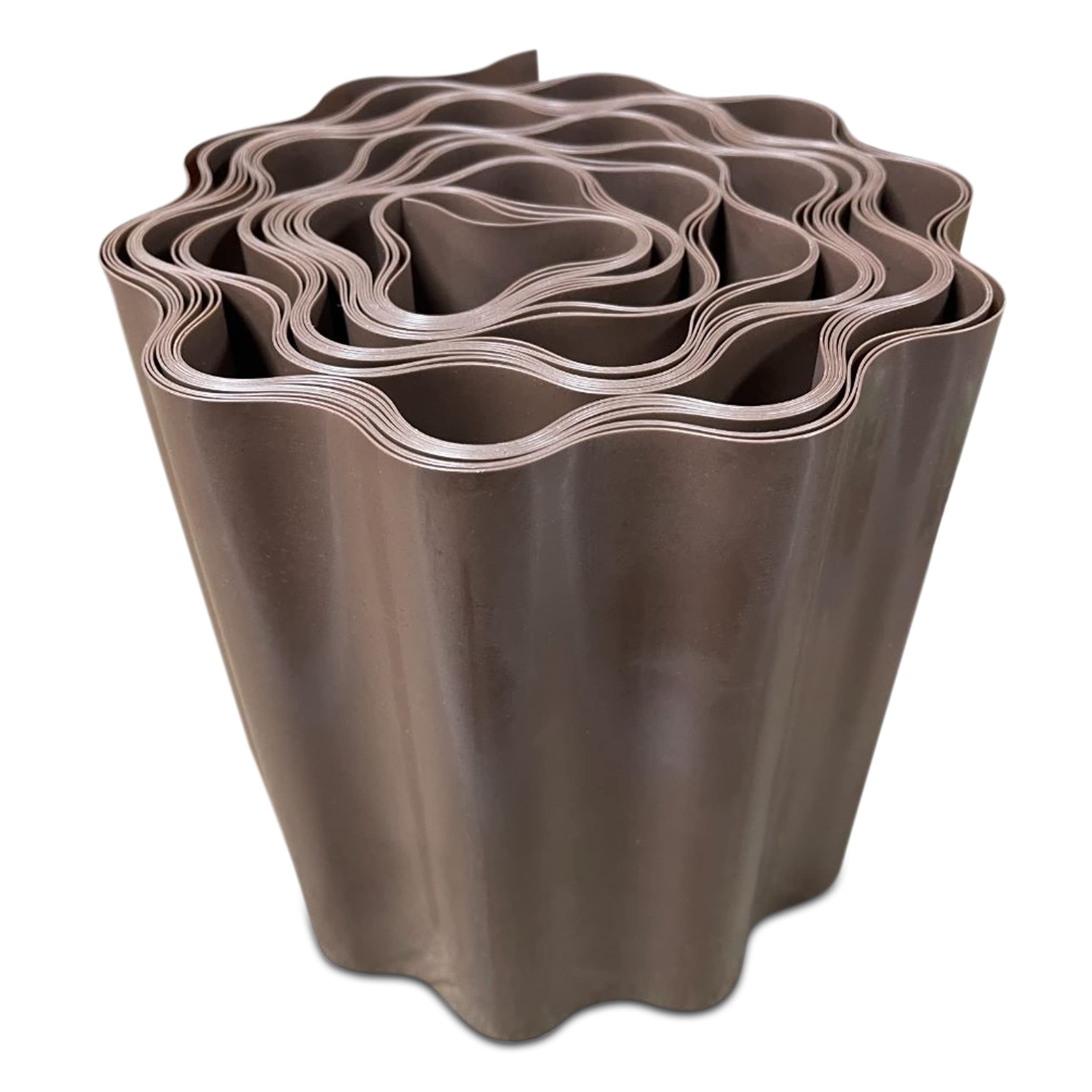 Enhance Your Garden Design with 9 Metres, Brown Flexible Plastic Lawn Edging - Durable, Weatherproof, and Frost-Resistant! 15cm Height. Set by MYPURECORE