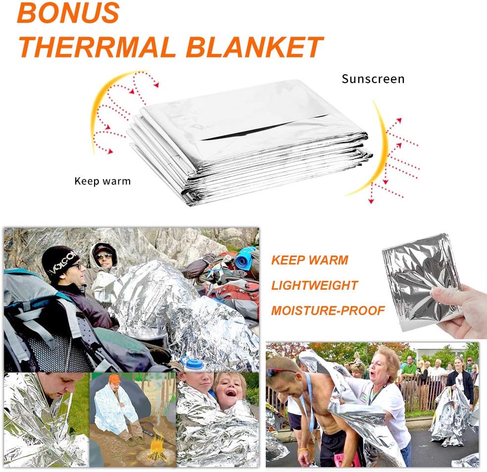 BesWlz Emergency Sleeping Bags, Survival Bivvy Sack Lightweight Waterproof, Portable Nylon Sack Gear for Outdoor Camping Hiking & Emergency Shelter (2Pack)+ Emergency Survival Blanket : Sports & Outdoors
