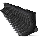 JOYNÉE 8 Pairs Mens Crew Cushion Socks Work Athletic Running Socks Casual Breathable Socks for Men,Sock Size:10-13