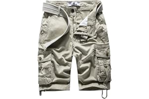 FOURSTEEDS Women's Cotton Relaxed Fit Casual Multi-Pocket Bermuda Cargo Shorts
