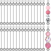 Hicarer 30 Pcs Beadable Keychain Bars Blanks Keychain Making Supplies for Pendant DIY Crafts Jewelry Making
