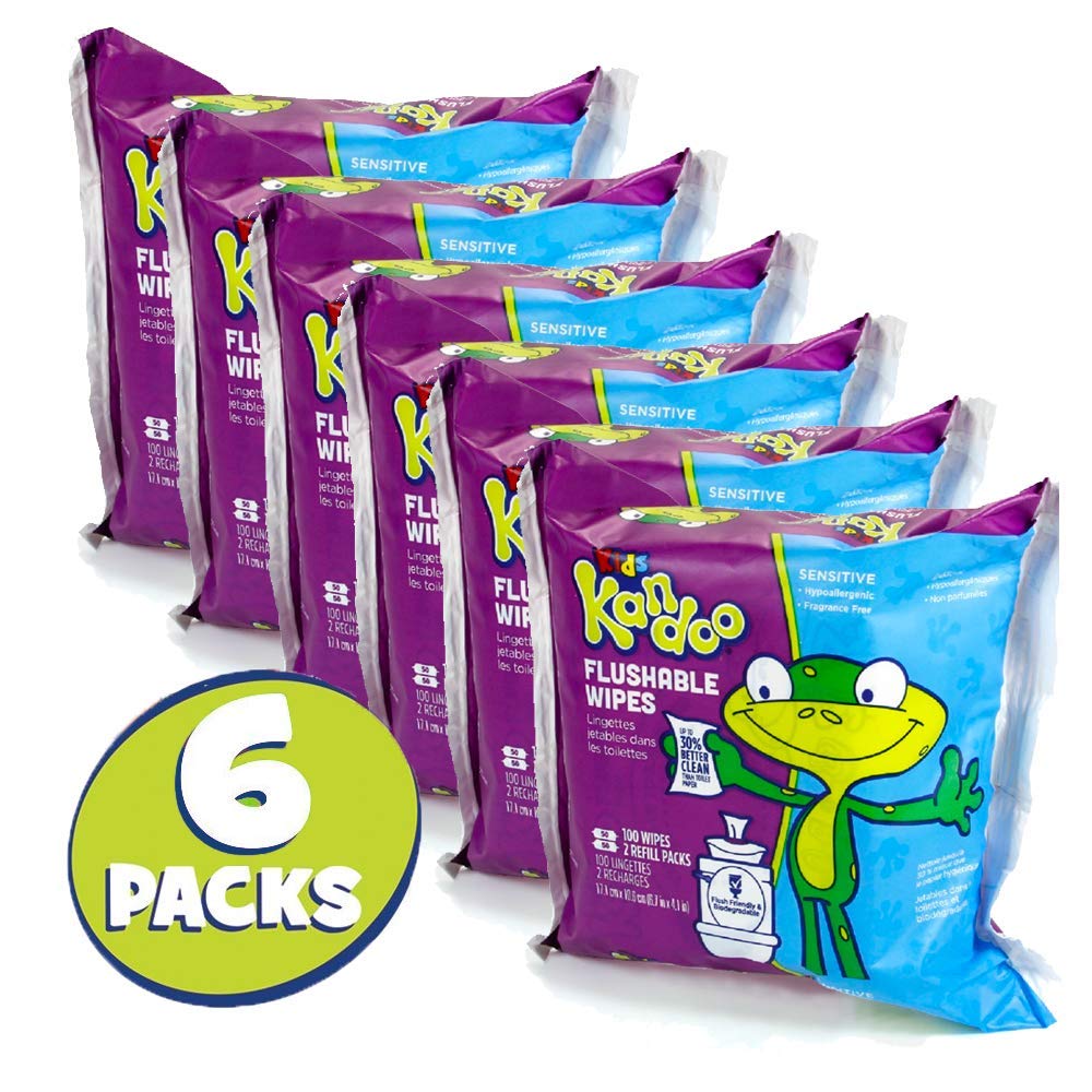 Kandoo Flushable Cleansing Wipes, Tub, Magic Melon Scent