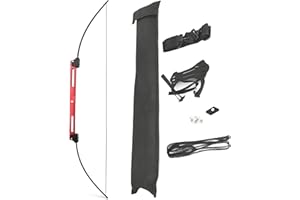 FQH Folding Bow Hunting Archery Practice 25-60lbs Tension for Both Right and Left Handers- Aluminum CNC Handle + Fiberglass B
