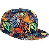 AKMCBSH Graffiti Snapback Baseball Cap, Hip Hop Style, Adjustable Flat Bill Brim Hat, Unisex