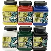 Chroma Mural Paint, Assorted Primary Colors, Pints, Set of 6