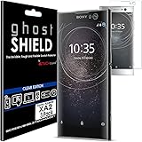 TECHGEAR [3 Piezas Protector de Pantalla Compatible con Sony Xperia XA2 [ghostSHIELD] Reforzada Flexible TPU Protector de Pantalla con Cobertura de Pantalla Completa inclusiva Pantalla Curva