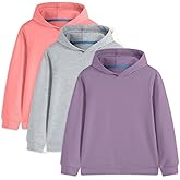 Comche 3 Pack Cotton Kids Hoodies Light Weight Sweatshirts (Thin) Boys Girls Fall Spring Long Sleeve Pullover Toddlers Tops