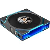 Lian Li UNI Fan TL LCD Flex 120 ARGB PWM Fan, (NOT Reverse) Black | Controller Not Included. 120mm ARGB PWM fan with 1.8" LCD, infinity mirror lighting, and FLEX receiver (12TLLCD1F1B)