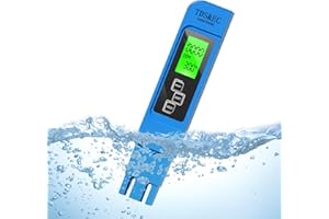KALWNIA TDS Meter Digital Water Tester, Professional 4-in-1 TDS, Temperature and EC Meter Water Distiller, Backlit LCD for Drinking Water, Aquariums, Hydroponics, Pools, Portable with Case