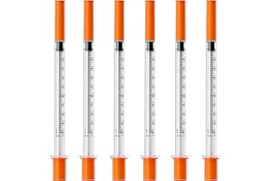 MED NEEDLE U-100 1mL/cc Lab Syringes with Needle, 29G 1/2" (12.7mm) Disposable Syringes, Individually Wrapped, Pack of 100