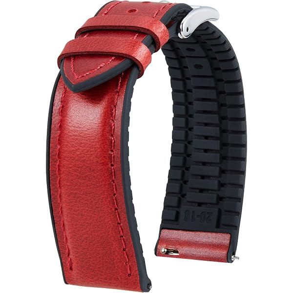 Sporty Premium Soft Silicone Adjustable Watch Band - Replacement Rubber Red Alpine Sporty Silicone Watch Band | Waterproof Quick Release  main image 3
