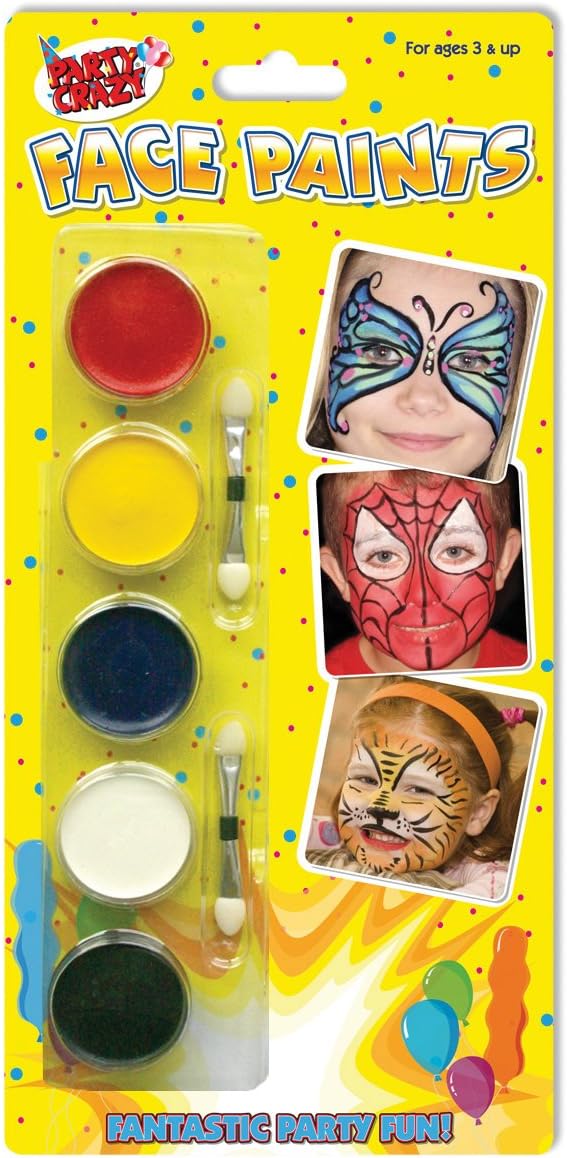 Party Crazy5 Face Paints & 2 Double Ended applicators
