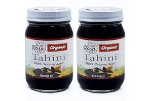 DE LA ROSA 613 De La Rosa Organic Black Sesame Tahini, Stone Ground, Toasted & Unbleached, Great for Salad Dressings, Marinades & More, Vegan, Kosher & Gluten Free, Toasted Sesame Seeds, 16 Oz (Pack of 2)