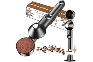 MUDYGELAY Coffee Scoop with Funnel for Ground Coffee, Protein Powder & Tea, for Reusable K-Cup Refiller, 2TBSP Mess-Free, Funnel Design Prevents Spills (Black, 1-Pack)