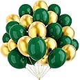 YMSZ Green and Gold Balloons, 67pcs 12 Inch Metallic Gold and Dark Green Balloons for Birthday, Graduation, St. Patrick's Day, Baby Shower, Jungle Party Decorations
