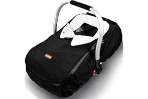 Vaxaape Baby Car Seat Cover,Car Seat Covers for Babies,Winter Protector,Universal Winter Car Seat Cover for Infant Boys Girls,Warm and Cozy,Car Seat Covers for Infant Car Seat(Black)